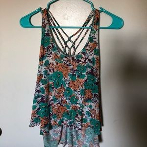 Floral Crotchet Tank Top
